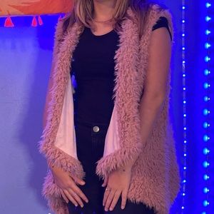 Blush fuzzy vest